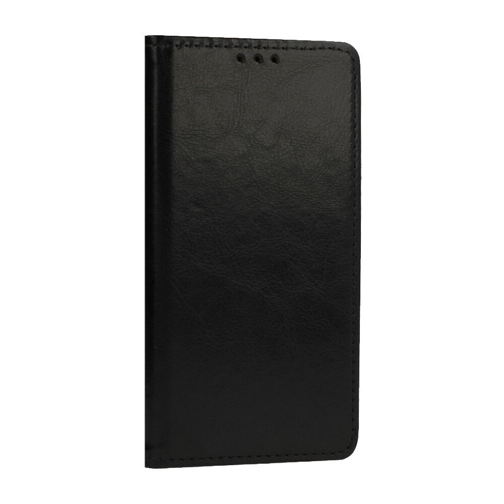 Telefona maciņš Leather Book, Samsung Galaxy A12, melns цена и информация | Telefonu vāciņi, maciņi | 220.lv