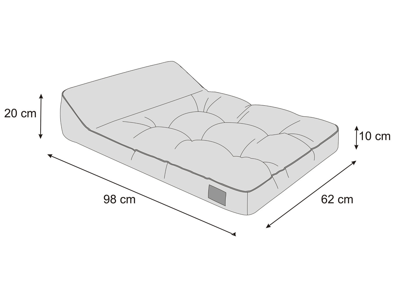 Hobbydog matracis mājdzīvniekiem Destiny Light Grey, L, 98x62 cm cena un informācija | Suņu gultas, spilveni, būdas | 220.lv