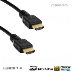 Omega HDMI OCHB45 Vads V1.4 Ar Internetu type A - 19/19 male/male Izturīga pārklājuma 5m Melns (Poly Bag) cena un informācija | Omega TV un Sadzīves tehnika | 220.lv