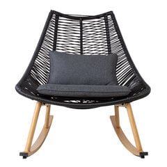 Šūpuļkrēsls HELSINKI 84x102xH97cm, alumīnija rāmis ar austu melnu virvi cena un informācija | Dārza krēsli | 220.lv