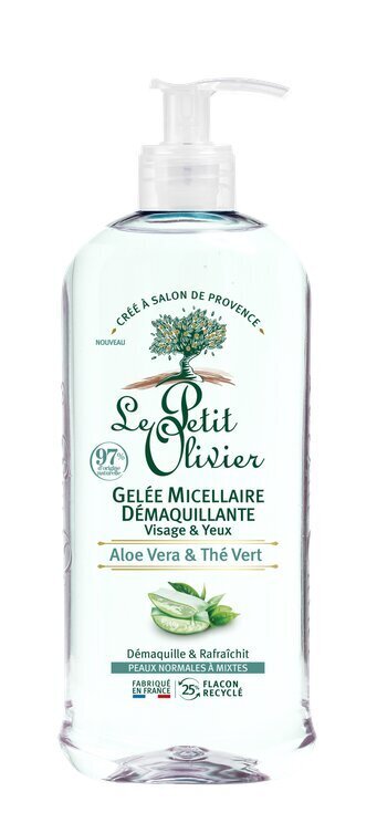 Micelārā tīrīšanas želeja ar alveju un zaļo tēju Le Petit Olivier, 400 ml cena un informācija | Sejas ādas kopšana | 220.lv