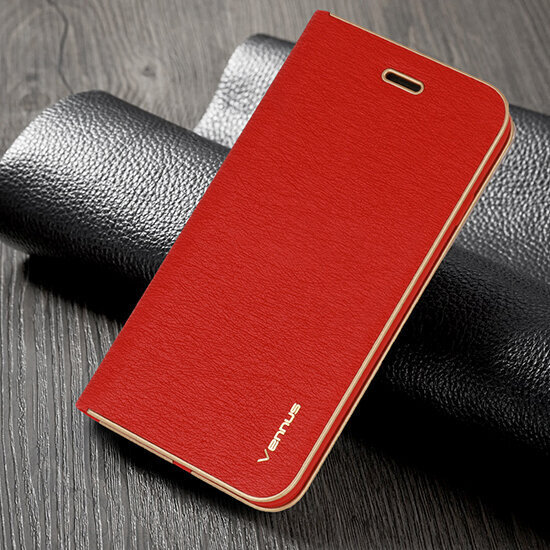 Telefona maciņš priekš Xiaomi Mi 10T Lite Vennus Book, sarkans cena un informācija | Telefonu vāciņi, maciņi | 220.lv
