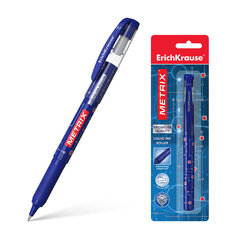 Rullīšu pildspalva ErichKrause® Metrix®, tintes krāsa zila (iepakojumā 1 gb.) cena un informācija | Rakstāmpiederumi | 220.lv