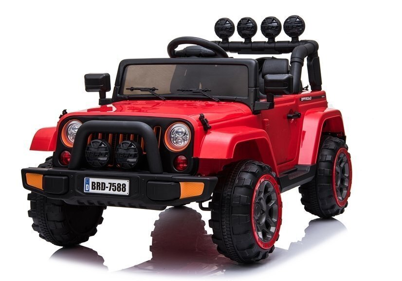 Elektromobilis bērniem Jeep BRD-7588, 4x4, sarkans, 3 g.+ cena un informācija | Bērnu elektroauto | 220.lv