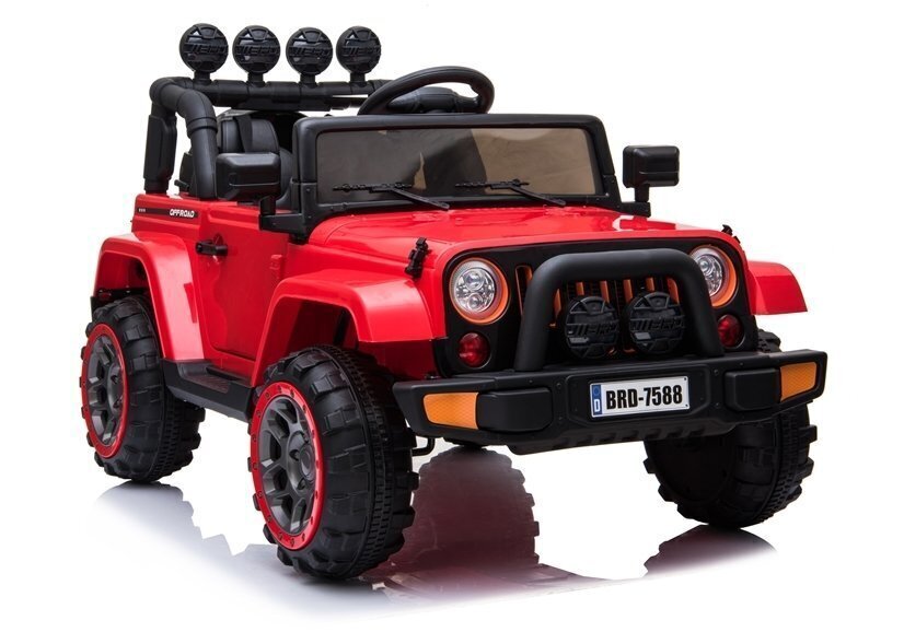 Elektromobilis bērniem Jeep BRD-7588, 4x4, sarkans, 3 g.+ cena un informācija | Bērnu elektroauto | 220.lv