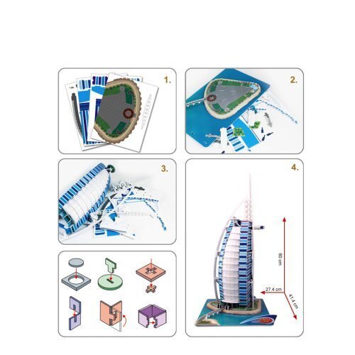 3D puzle CubicFun Viesnīca Burj al-Arab cena un informācija | Puzles, 3D puzles | 220.lv