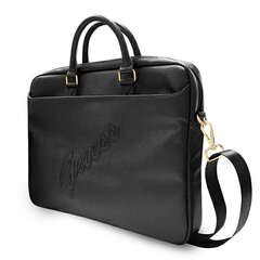 Guess Saffiano Script Black soma datoram, 15" (~38 cm) цена и информация | Рюкзаки, сумки, чехлы для компьютеров | 220.lv