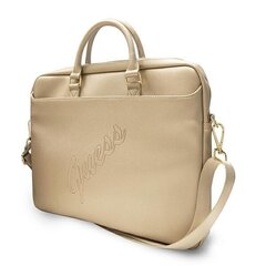 Сумка для компьютера Guess Saffiano Script Gold, 15" (~38 см) цена и информация | Рюкзаки, сумки, чехлы для компьютеров | 220.lv