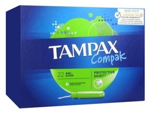 Tamponi Tampax Compak Super 22 gab. cena un informācija | Tamponi, higiēniskās paketes, ieliktnīši | 220.lv