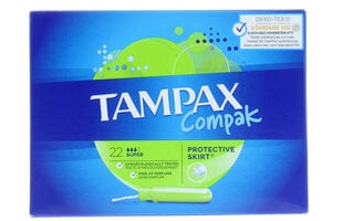 Tamponi Tampax Compak Super 22 gab. cena un informācija | Tamponi, higiēniskās paketes, ieliktnīši | 220.lv
