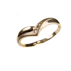 Золотое кольцо с бриллиантом DIA, 17.5 мм цена и информация | Кольца | 220.lv