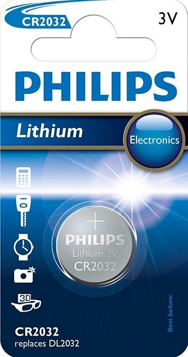 PHILIPS Lithium CR2032 baterija цена и информация | Baterijas | 220.lv