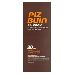 PIZ BUIN Allergy Sun Sensitive Skin Face Cream aizsardzība pret sauli sejai 50 ml цена и информация | Кремы от загара | 220.lv