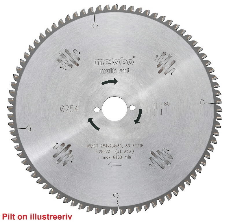 Ripzāģa asmens 216x2,6/1,6x30, z60, FZ/TZ, -5°, Multi Cut, Metabo цена и информация | Rokas instrumenti | 220.lv