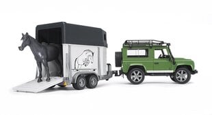 Bruder Land Rover Defender apvidus auto ar zirgu piekabi цена и информация | Игрушки для мальчиков | 220.lv