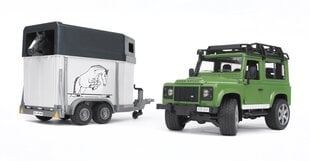 Bruder Land Rover Defender apvidus auto ar zirgu piekabi cena un informācija | Rotaļlietas zēniem | 220.lv