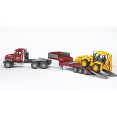 Bruder Mack Granite low loader and JCB 4CX cena un informācija | Rotaļlietas zēniem | 220.lv