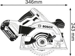 Akumulatora ripzāģis Bosch Professional GKS 18 V-57G Solo LB, bez akumulatora un lādētāja cena un informācija | Bosch Elektroinstrumenti | 220.lv