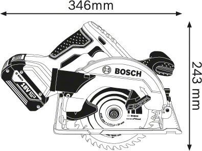 Akumulatora ripzāģis Bosch Professional GKS 18 V-57G Solo LB, bez akumulatora un lādētāja цена и информация | Zāģi, ripzāģi | 220.lv