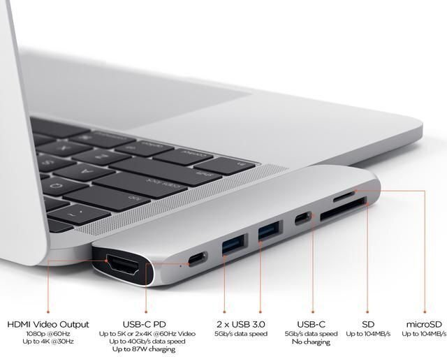 Satechi USB-C Pass Through USB Hub - 3-in-1Satechi USB-C PRO Hub with 4K HDMI 85W cena un informācija | Adapteri un USB centrmezgli | 220.lv