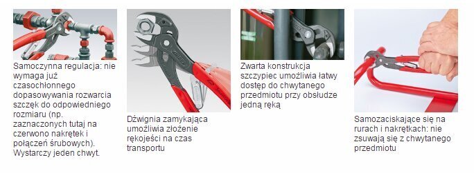 KNIPEX SmartGrip Cobra ūdens pumpja knaibles ar automātisko regulēšanos, 250mm цена и информация | Rokas instrumenti | 220.lv