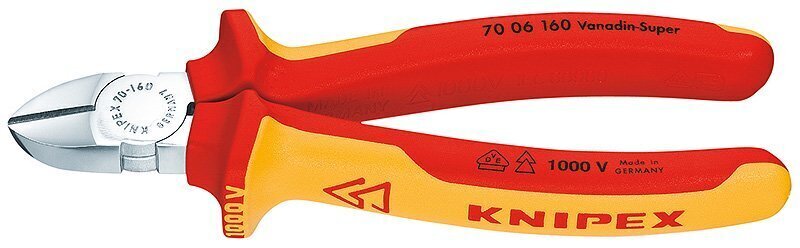 Knipex 7006160 sānu knaibles, 160 mm cena un informācija | Rokas instrumenti | 220.lv