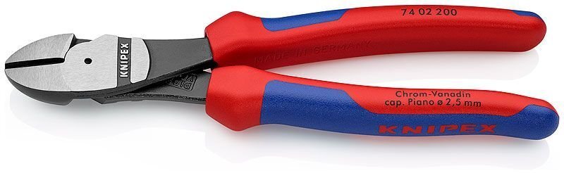 Knipex 7402200 sānu knaibles, 200 mm, sarkanas cena un informācija | Rokas instrumenti | 220.lv