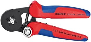 Knipex 975304 pašregulējošais vadu uzgaļu presēšanas knaibles, 180 mm cena un informācija | Rokas instrumenti | 220.lv