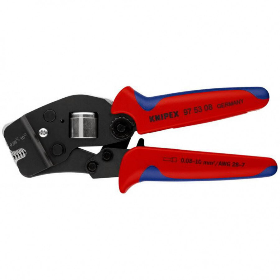 Knipex 975308 pašregulējošās gofrēšanas knaibles stiepļu vadu noslēgšanai, 0,08-10,0mm2 cena un informācija | Rokas instrumenti | 220.lv