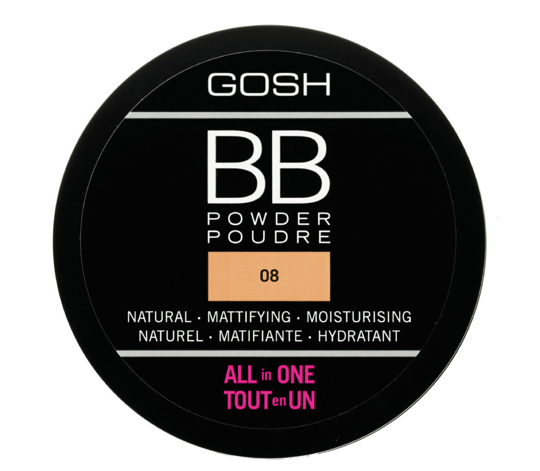 GOSH BB Powder BB pūderis 6.5 g, 08 Chestnut cena un informācija | Grima bāzes, tonālie krēmi, pūderi | 220.lv