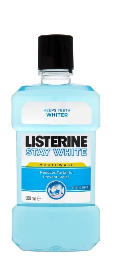 Listerine Mouthwash Stay White mutes skalošanas līdzeklis 500 ml cena un informācija | Zobu pastas, birstes | 220.lv