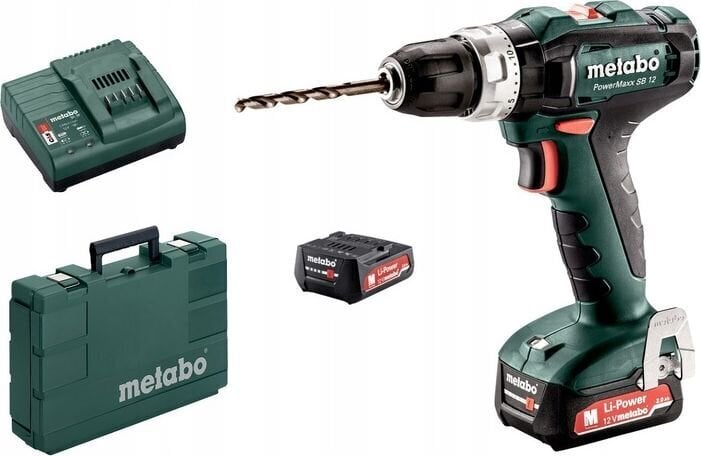 Metabo PowerMaxx SB 12 akumulatora triecienurbjmašīna (601076500) , 12V 2x2Ah Li-Ion цена и информация | Skrūvgrieži, urbjmašīnas | 220.lv