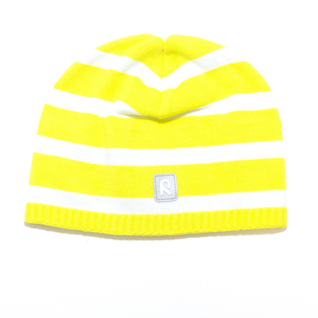 Reima bērnu pavasara-rudens cepure HAAPA, dzeltena/balta 907146481 цена и информация | Cepures, cimdi, šalles meitenēm | 220.lv