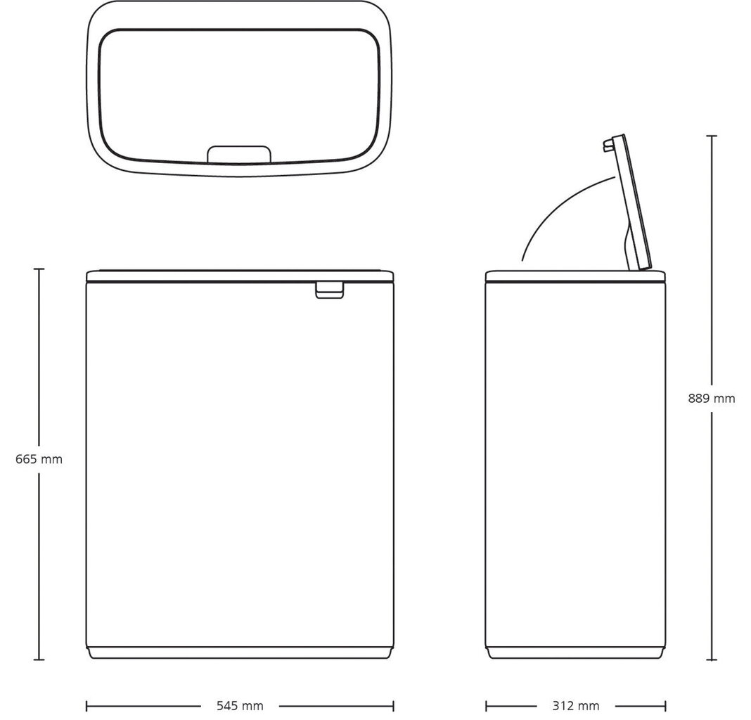 Atkritumu tvertne Bo Touch bin 2x30L White cena un informācija | Miskastes | 220.lv