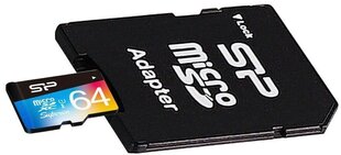 Silicon Power карта памяти microSDXC 64GB Superior UHS-I U1 + адаптер цена и информация | Карты памяти для телефонов | 220.lv