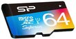 Silicon Power atmiņas karte microSDXC 64GB Superior UHS-I U1 + adapteris cena un informācija | Atmiņas kartes mobilajiem telefoniem | 220.lv