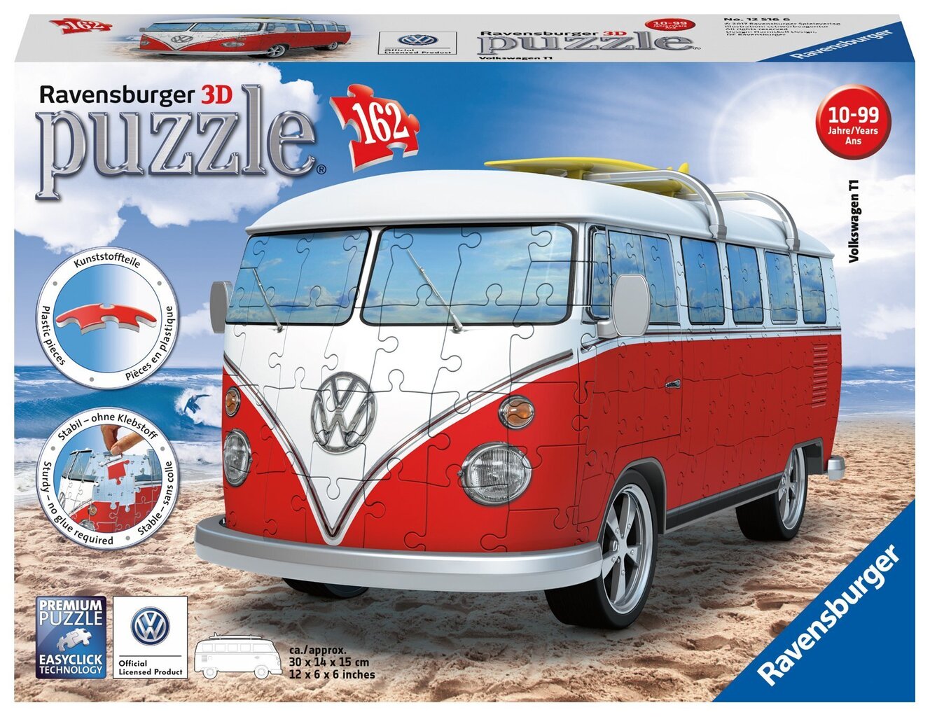 3D puzle Volkswagen busiņš, 162 gab., Ravensburger cena un informācija | Puzles, 3D puzles | 220.lv