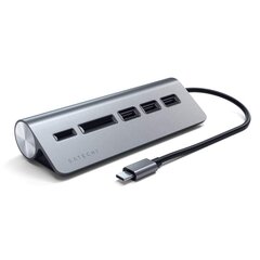 Хаб USB-C + считыватель карты памяти Satechi, ST-TCHCRS цена и информация | Адаптеры и USB разветвители | 220.lv