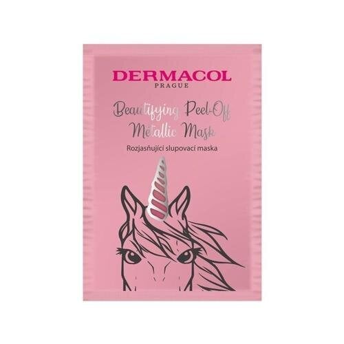 Dermacol Beautifying Peel-off Metallic Mask Brightening sejas maska 15 ml cena un informācija | Sejas maskas, acu maskas | 220.lv