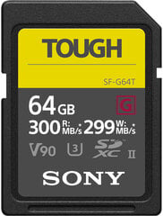 Sony atmiņas karte SDXC 64GB G Tough UHS-II C10 U3 V90 cena un informācija | Sony Mobilie telefoni, planšetdatori, Foto | 220.lv