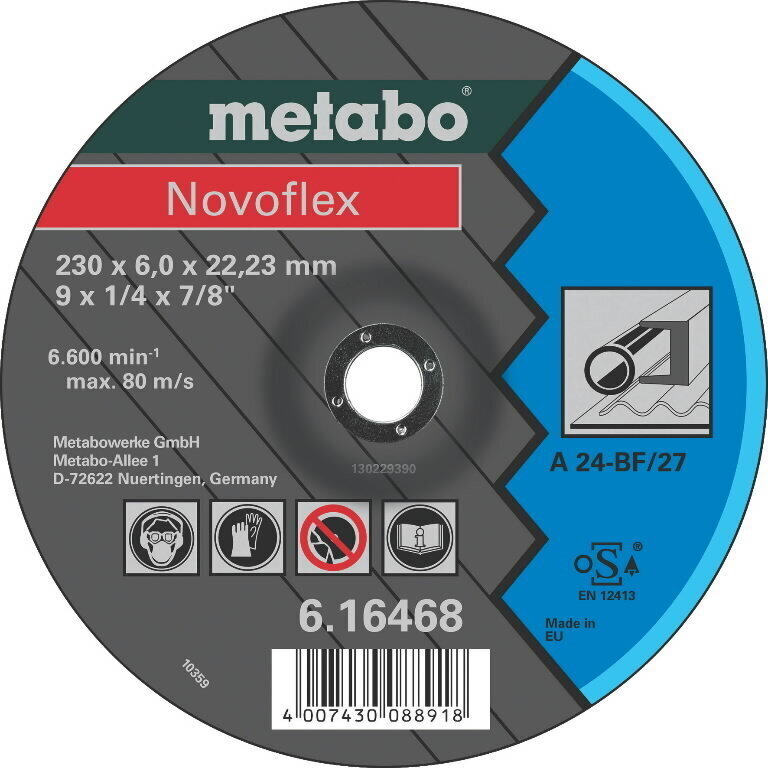 Metāla slīpripa 125x6 mm A24 Novoflex, Metabo цена и информация | Slīpmašīnas | 220.lv