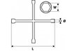 Riteņu atslēga krustenis 17/19/22mm/1/2 ar stiprinājumu 1/2 L 350 mm cena un informācija | Rokas instrumenti | 220.lv