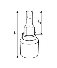 Patrona torx 1/2 '' TX50, 55 mm cena un informācija | Rokas instrumenti | 220.lv