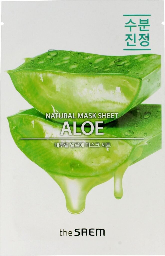 Lakštinė sejas maska The Saem Aloe, 21 ml cena un informācija | Sejas maskas, acu maskas | 220.lv