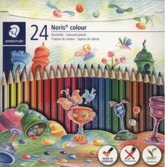 Цветные карандаши 24 цвета Noris Colour Wopex корпус 3 грани, Staedtler /5/ цена и информация | Канцелярия | 220.lv