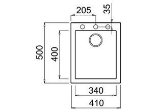 TEKA Вставка под мойку FORSQUARE 34.40 TG черный цена и информация | Раковины на кухню | 220.lv