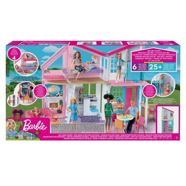 Lelles Barbijas namiņš Malibu, 2 stāvi cena un informācija | Rotaļlietas meitenēm | 220.lv