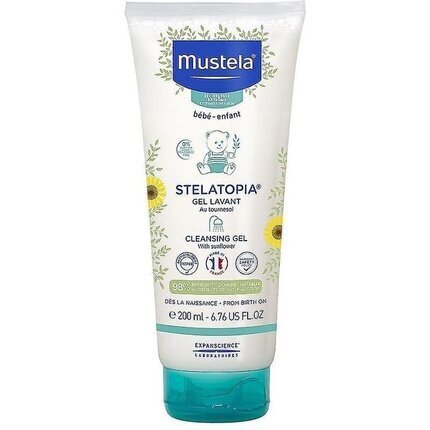 Mustela Bébé Stelatopia Cleansing Gel dušas želeja bērniem 200 ml cena un informācija | Bērnu kosmētika, līdzekļi jaunajām māmiņām | 220.lv