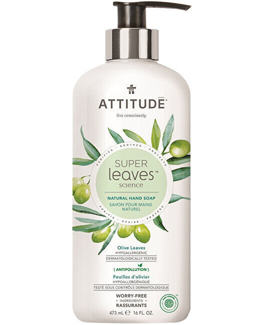 Attitude Super Leaves Hand Soap Olive Leaves - Roku ziepes ar olīvlapu ekstraktu 473 ml цена и информация | Ziepes | 220.lv