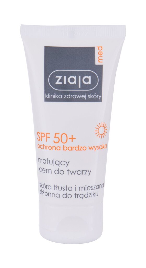 Ziaja Med Protective Matifying aizsardzība pret sauli sejai 50 ml cena un informācija | Sauļošanās krēmi | 220.lv